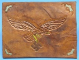 German WWII Leather Luftwaffe Embossed Art