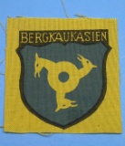 German SS WWII era 'Bergkaukasien' (North Caucasian)  Foreign Volunteer Patch