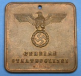 Nazi German World War II Bergen-Belsen State Police Badge