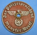 German Nazi WWII Police Munster-Westf Badge
