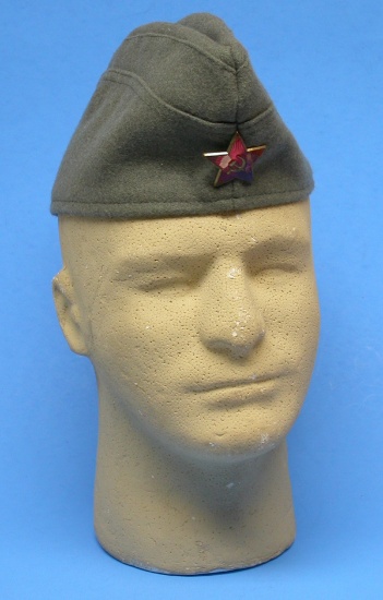 East German Military Overseas Cap with Soviet Badge (SBA)