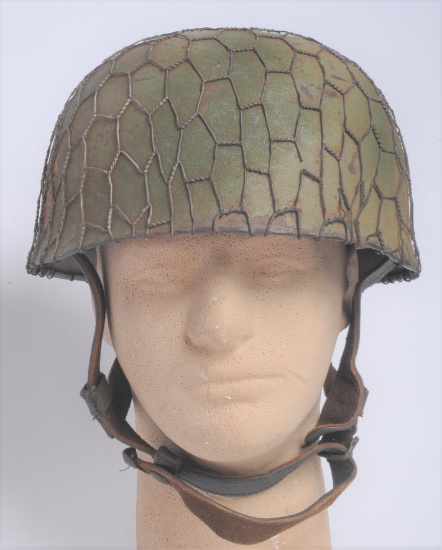 German Army WWII Double-Decal Fallscrimjaeger Paratrooper Helmet  (KID)