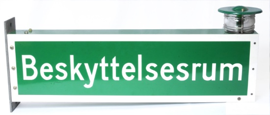 Danish "Beskyttelsesrum" Bomb Shelter Sign (A)