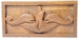 Hand-carved US Navy Submarine Dolphin Plaque (A)