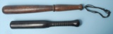 Two Vintage Wooden Police Billy Club/Nightsticks (CPD)