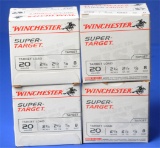 Four 25-Round Boxes of Winchester-Super Target 20 Ga #8 Shot Ammunition i (EWE)