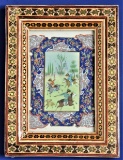 Framed Vintage Indo-Persian Miniature Painting (CPD)
