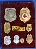 Group Lot of Eight Colster, NJ Badges (JEH)