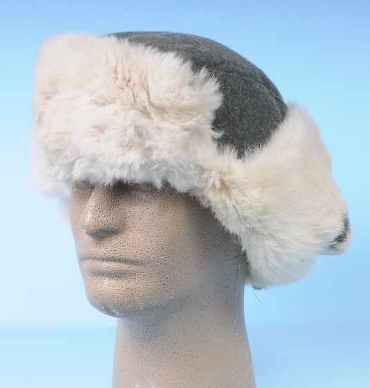 German Military WWII Winter Issue Fur Fatigue Hat (A)