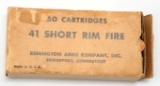 Original Unsealed Box of Remington .41 Short Rimfire Black Powder Cartridges (JMB)
