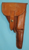 Unusual Leather Holster - Reported to be a Japanese Nambu Pistol Holster (ENV)