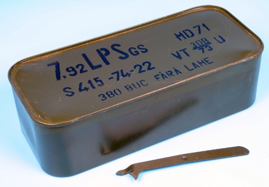 380 Rounds of 8x57 / 8 mm Mauser Romanian Ammunition in SPAM Can (MAZ)