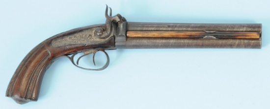 European 19th Century Over-Under .58 Caliber Percussion Pistol - No FFL needed (KEN 1)