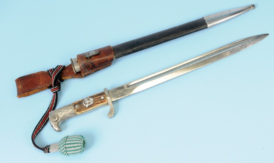 German Police WWII issue Officer's Dress Bayonet, Knot, Scabbard and Frog (KEN)
