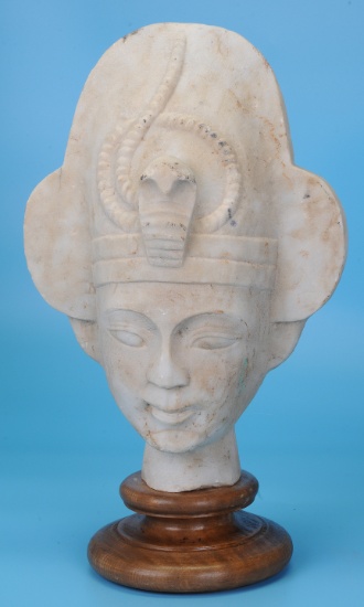 Egyptian Pharaoh Amenhotep lll Marble Head (KEN)