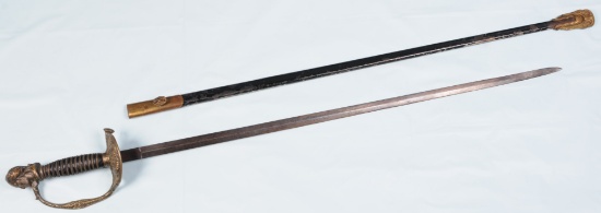 US Army Officer's Sword with Pommel in the shape of George Washington's Head  (KEN)