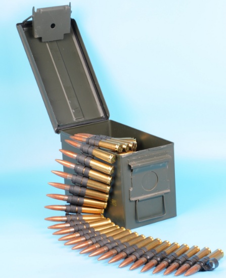 Ammo Can of 95 Rds of Greek Military HXP 50-BMG Linked Ammunition (MJS)