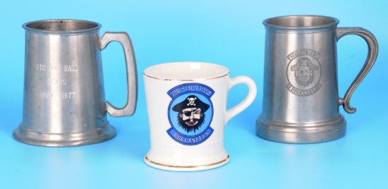 Three Squadron Steins and Mug of Captain Joseph Hall 0f lot 233 (DRH)