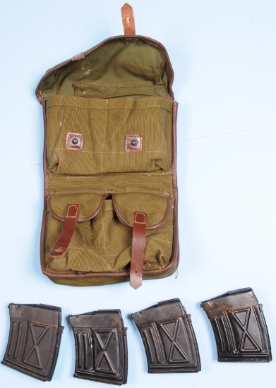 Romanian Military PSL Sniper Rifle Magazine Pouch & Four 7.62x54r Magazines (MBT)