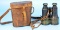 US Military Named WWI era French Lemaire Binoculars and Case (DRH)