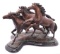 Four Bronze Finished Wild Horses Running (KEN)