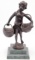 Bronze Child Carrying Two Wicker Baskets (KEN)