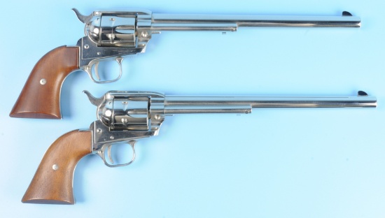 A Brace of Colt Buntline Scout .22 LR Single-Action Revolvers in Case - FFL # 7308 & 7294 (CH 1)