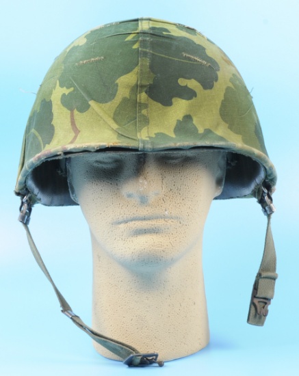 US Military Vietnam War issue M1 Helmet, Liner and Mitchell Camo Cover (CH)