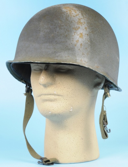 US Army WWII era M1 Helmet, Liner and Chinstrap  (SRW)