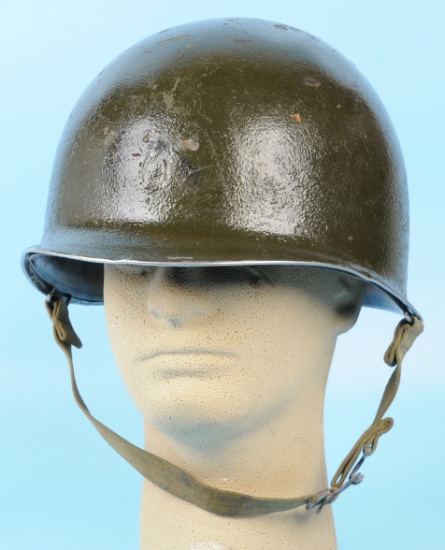 US Military WWII Front-Seam, Fixed Bale M1 Helmet and Liner (GDQ 1)