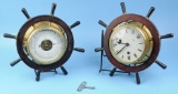 Nautical Clock & Barometric Pressure Gauge Lot of 2 (KJS)