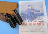 French Universal 8x Binoculars US Navy Used (MAT)