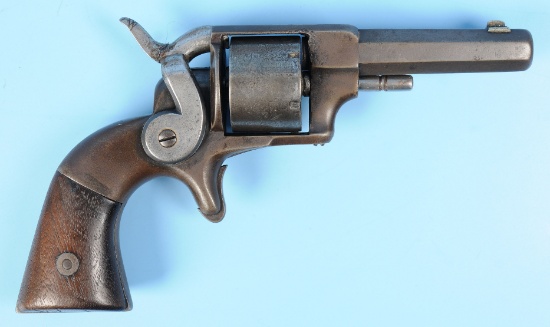 Cased Antique Allen & Wheelock Side-Hammer .32 RF Pocket Revolver - Antique - no FFL needed (JMB 1)