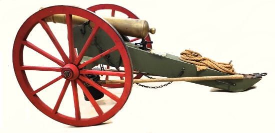 Rare Replica Confederate Civil War Style 6 Pounder Black Powder Shootable Cannon & Accessories ()