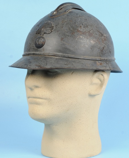 French Military World War I M1915 Blue Adrian Helmet (HRT)