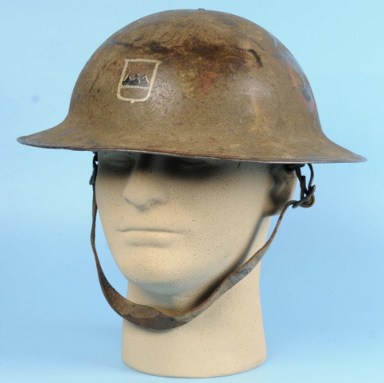 US Army World War I 80th ID 313th Field Artillery M1917 Doughboy Helmet (HRT)