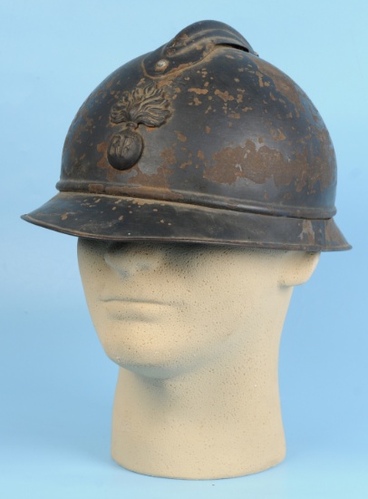 French Military World War I issue M1915 Blue Adrian Helmet (HRT)