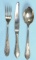 WWII German Eva Braun Silverware Set, Butterfly Style Monogram, 3 Pieces (JMT)