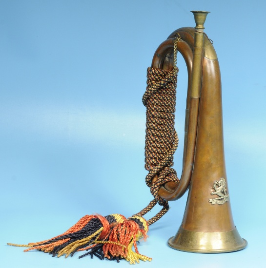 British/Indian Army Kumaon Regimental Brass Bugle (KHM)