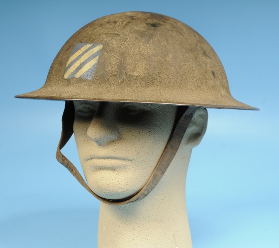 US Army 3rd Infantry Division WWI Issue M-1917 Doughboy Helmet (HRT)