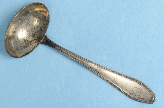 WWII Era German Eva Braun Small Soup Ladle, Butterfly Monogram Pattern (JMT)