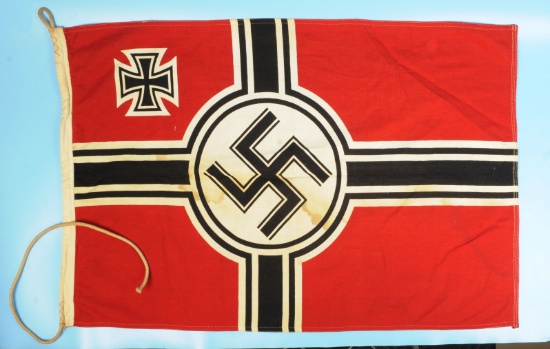 German Nazi WWII Reichs "Kreigs" Linen Flag (JMT)