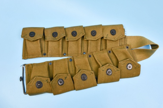 US Military WWII era M-1 Rifle Khaki Cartridge Belt (RLR)
