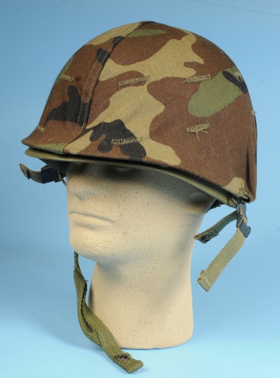Late US Military M1 Helmet, Liner & Camo Cover (HKR)