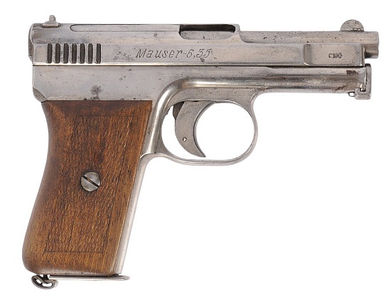 Nickeled Mauser Model 1910 .25 ACP Semi-auto Pistol FFL Required: 367770 (AH1)