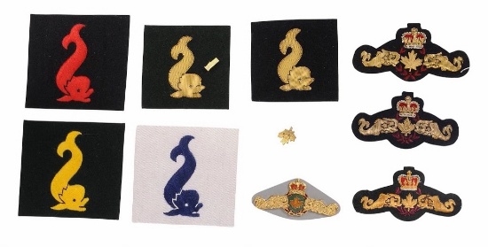 10 Canadian Naval Bullion & Metal Submarine Dolphin Patches (A)