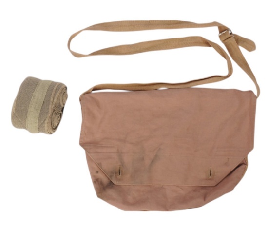 French Military WWI-II era Bread Bag/Pouch & Wool Puttees (RM)