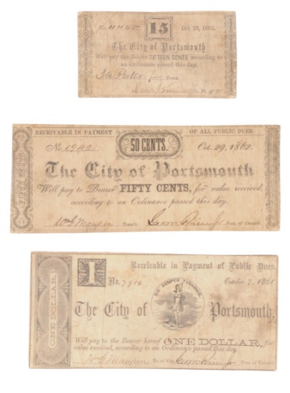 Extremely Rare Civil War era Confederate Portsmouth, VA Currency (A)