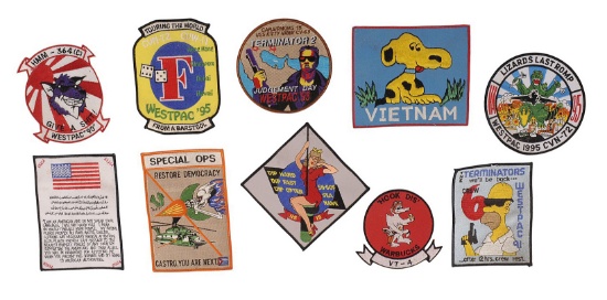 Lot of 10 Assorted US Navy/Military Novelty Unit Patches  (A)