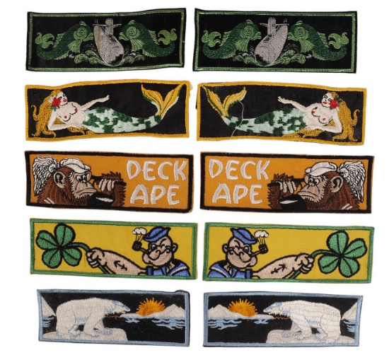 Lot of 10 Assorted US Navy Unofficial Vietnam War "Liberty Cuffs" Novelty Patches (A)